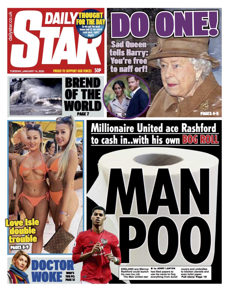 The Daily Star says Harry can "do one"