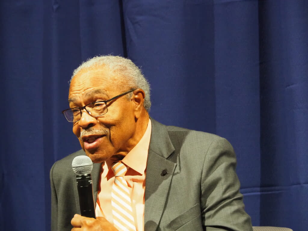 The Rev. Wheeler Parker, 85, was a 16-year-old Chicago resident on vacation during August 1955 in the Mississippi Delta when friend and cousin Emmett Till wolf whistled at a white woman. Within days he was kidnapped, tortured and murdered by two white men who were acquitted by an all-white jury but subsequently confessed to the crimes. (Tim Carpenter/Kansas Reflector)