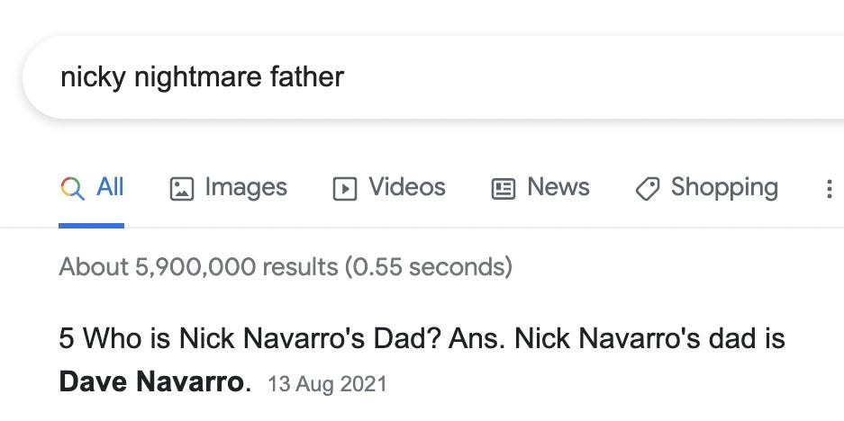 Nicky Navarro Google search