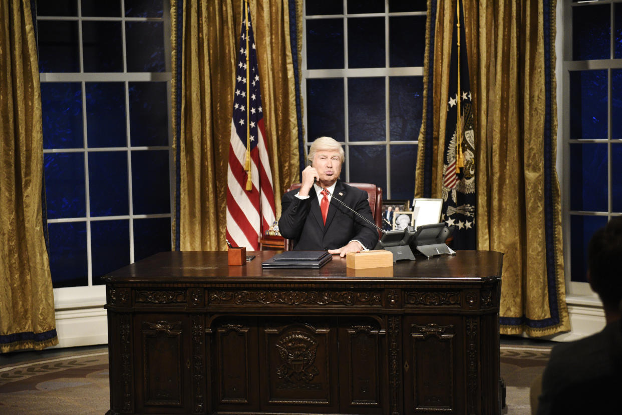 SATURDAY NIGHT LIVE -- "Woody Harrelson" Episode 1768 -- Pictured: Alec Baldwin as Donald Trump during the "Impeachment" Cold Open on Saturday, September 28, 2019 -- (Photo by: Will Heath/NBC/NBCU Photo Bank via Getty Images)