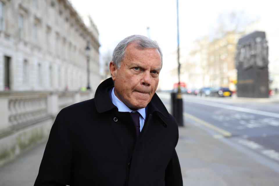 Businessman Sir Martin Sorrell arrives at the Cabinet Office, London, ahead of a meeting of the Government's emergency committee Cobra to discuss coronavirus.