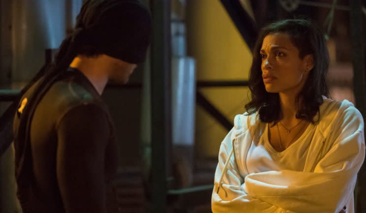 Claire Temple encounters Daredevil - Credit: Netflix