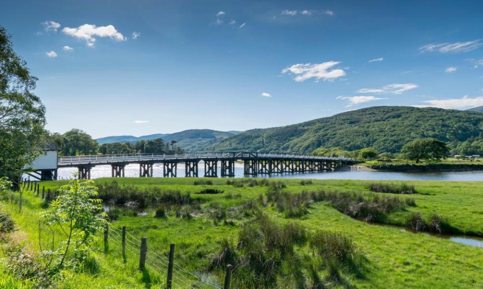 Penmaenpool Toll bridge in Gwynedd on the Mawddach estuary