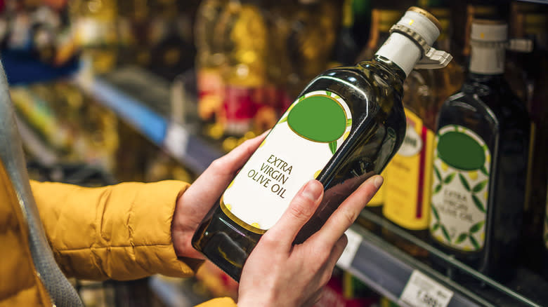 Olive oil in store