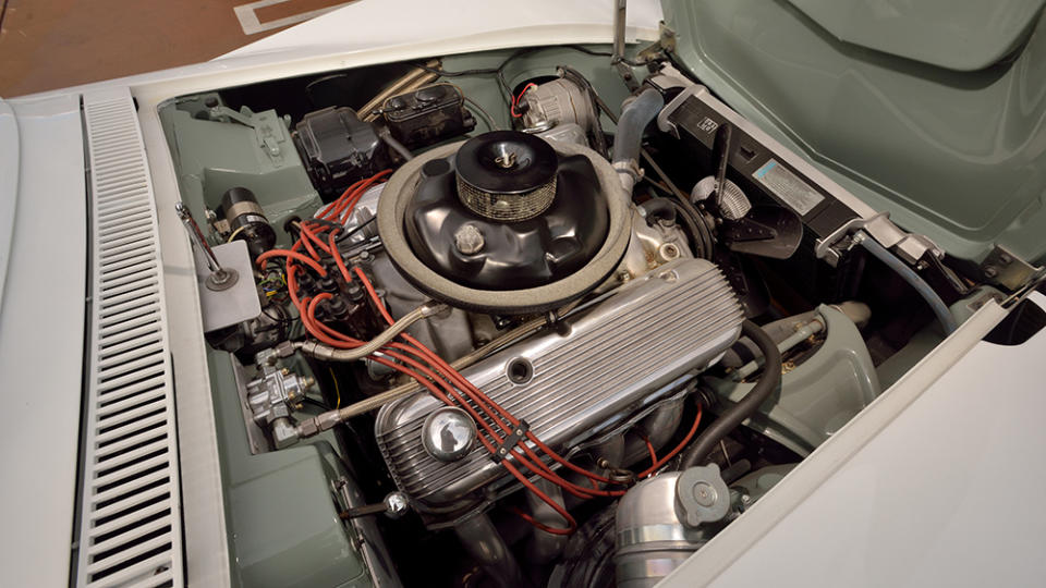 The 1969 Chevrolet Corvette Greenwood race car's engine