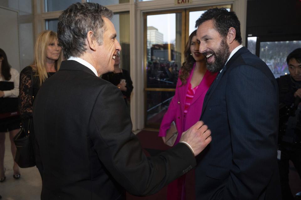 Ben Stiller and Mark Twain Prize recipient Adam Sandler talk before walking the red carpet during the 24th Annual Mark Twain Prize for American Humor at the Kennedy Center for the Performing Arts, in Washington Mark Twain Prize Sandler, Washington, United States - 19 Mar 2023