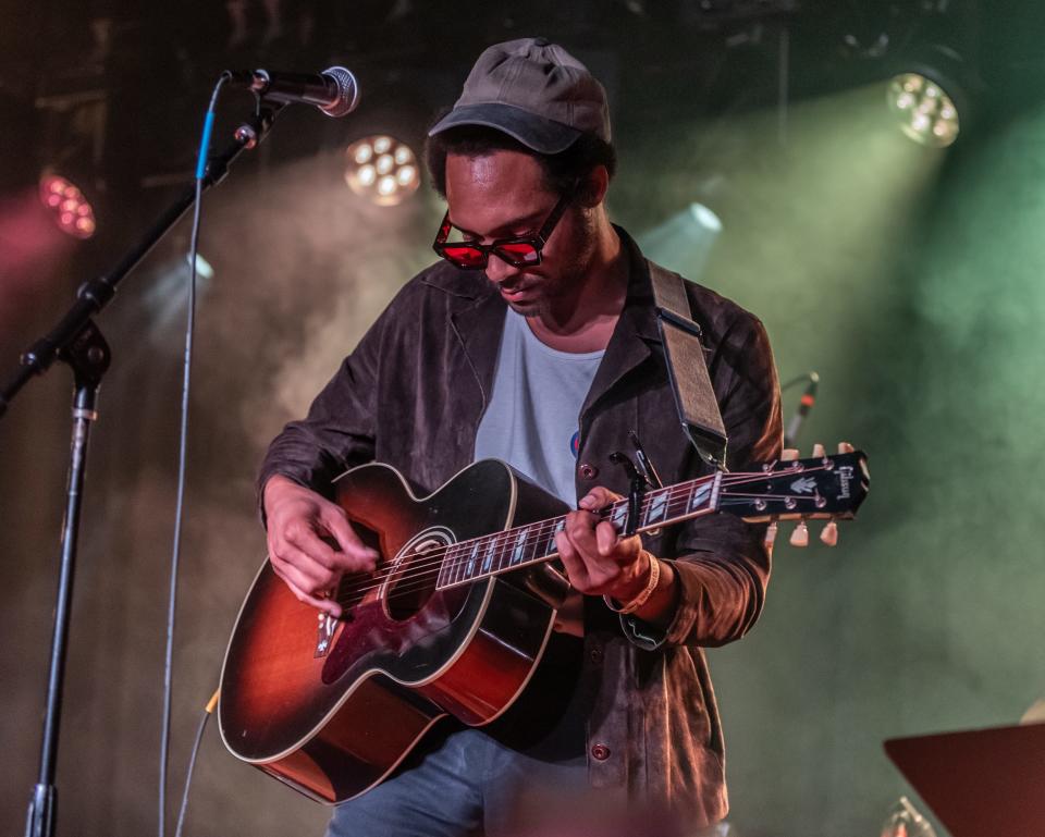 Tre Burt performs during the “You Got Gold” John Prine tribute show at the Basement East Monday, October 9, 2023.