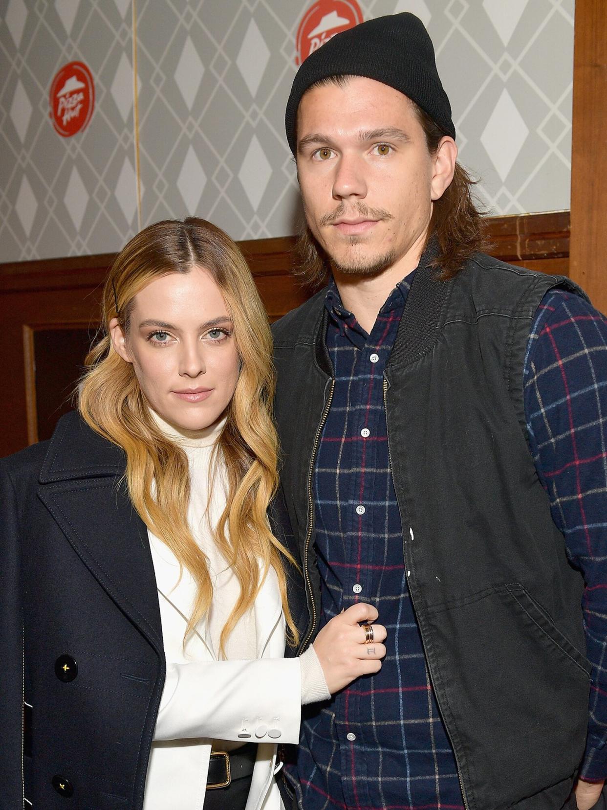 Riley Keough of The Lodge (L) and stuntman Ben Smith-Petersen attend the Pizza Hut Lounge at the 2019 Sundance Film Festival in Park City, UT