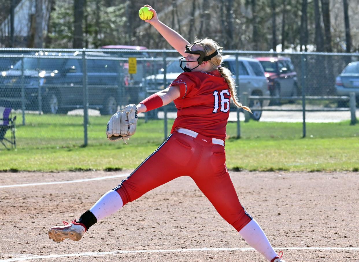 Delaney Vollmer had another solid few outings as both a pitcher and hitter for the Boyne City softball team recently, continuing to show she can do it all for the Ramblers.