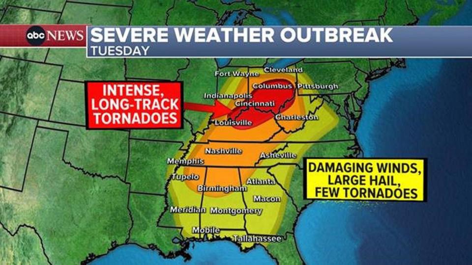 PHOTO: Severe weather outbreak for April 2, 2024. (ABC News)