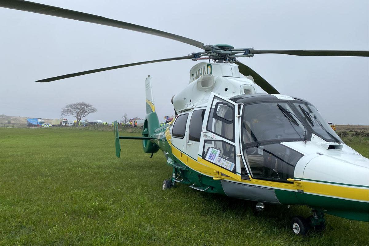 Great North Air Ambulance at scene of crash on the A171 at Danby <i>(Image: GNAAS)</i>