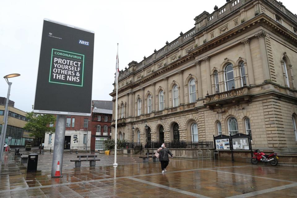 The town centre in Blackburn (PA)