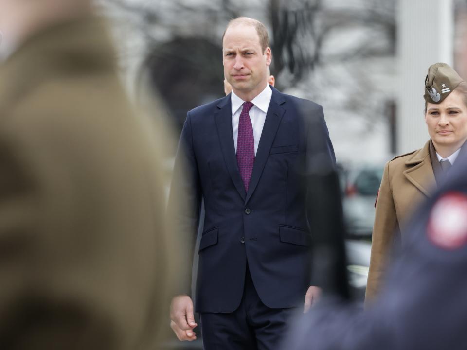 Prince William, Prince of Wales at the Tomb of the Unknown Soldier, to lay a wreath at the monument dedicated to Polish soldiers who lost their lives in conflict, during day two of his visit on March 23, 2023 in Warsaw, Poland.