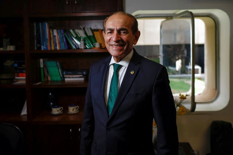 Senator Marcelo Castro poses during an interview with Reuters at the Federal Senate in Brasilia