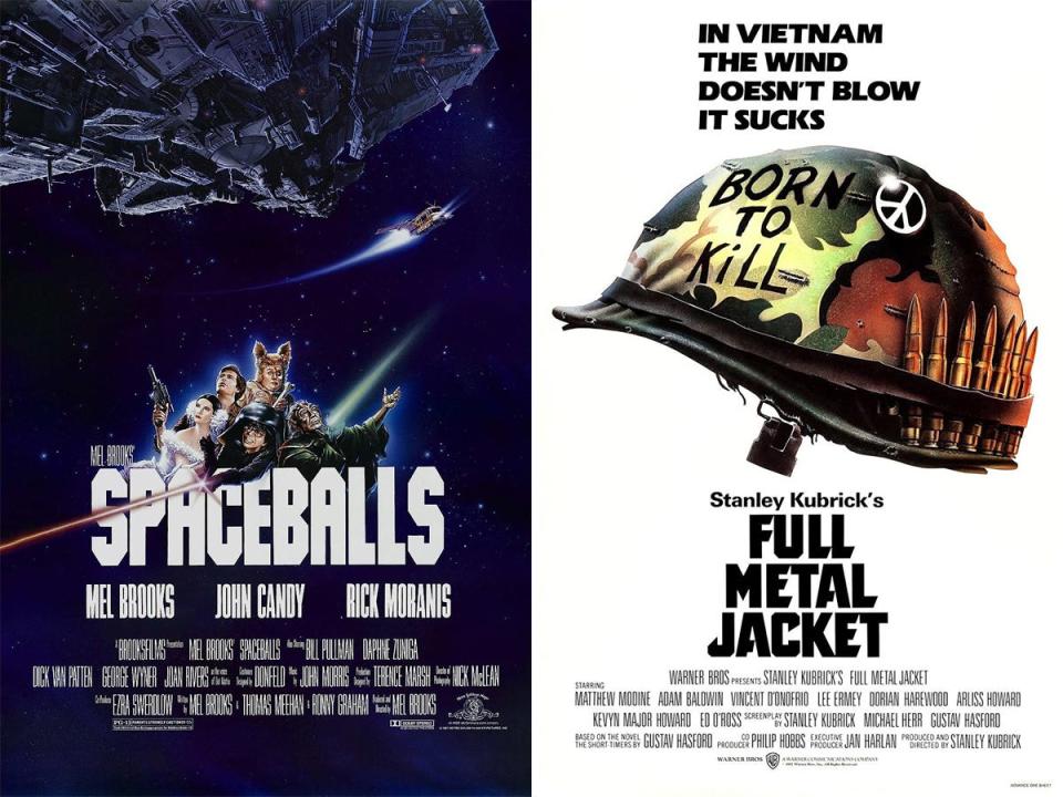 "Spaceballs" and "Full Metal Jacket" posters