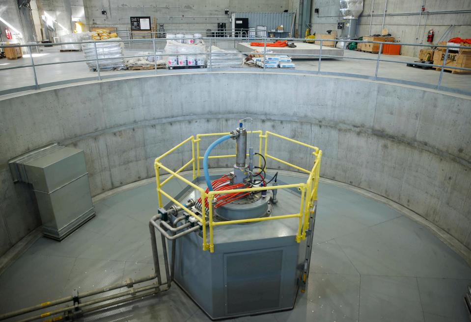 Iowa Lt. Gov. Adam Gregg tours the Red Rock Hydroelectric Plant on Aug. 21, 2020, at the Red Rock Dam near Pella.