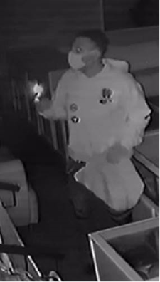 Security camera image of one of two burglars on Aug. 20 at Kurezone CBD Fitness and Wellness at 11457 Pellicano Drive in East El Paso.