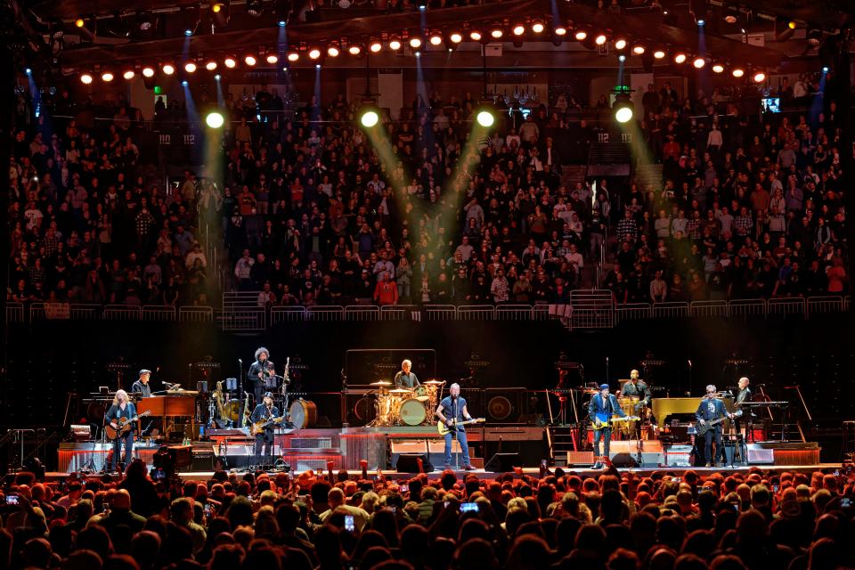 Bruce Springsteen and the E Street Band perform on Tuesday, March 7, 2023, at the Fiserv Forum in Milwaukee. The arena tour will be followed by a stadium run this summer.