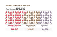 For every smoking-related death, another 20 people suffer with a smoking-related disease.