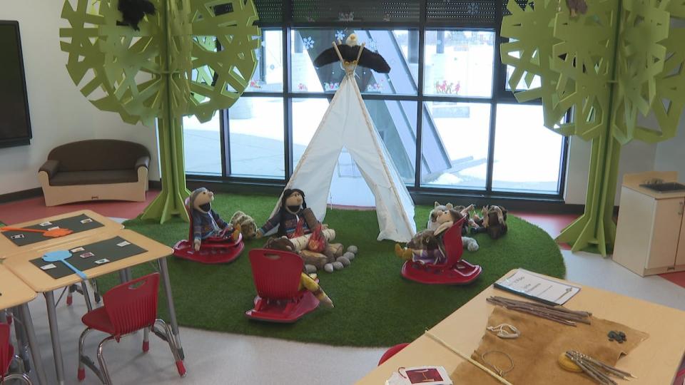 "The building reflects Cree culture with a Cree specific classroom, a cultural room, as well as a land based learning park and play area," according to a news release from MESC.