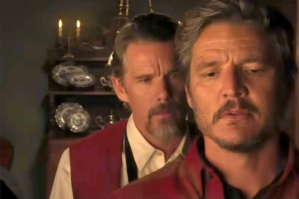 Ethan Hawke and Pedro Pascal in <em>Strange Way of Life/em> (2023)