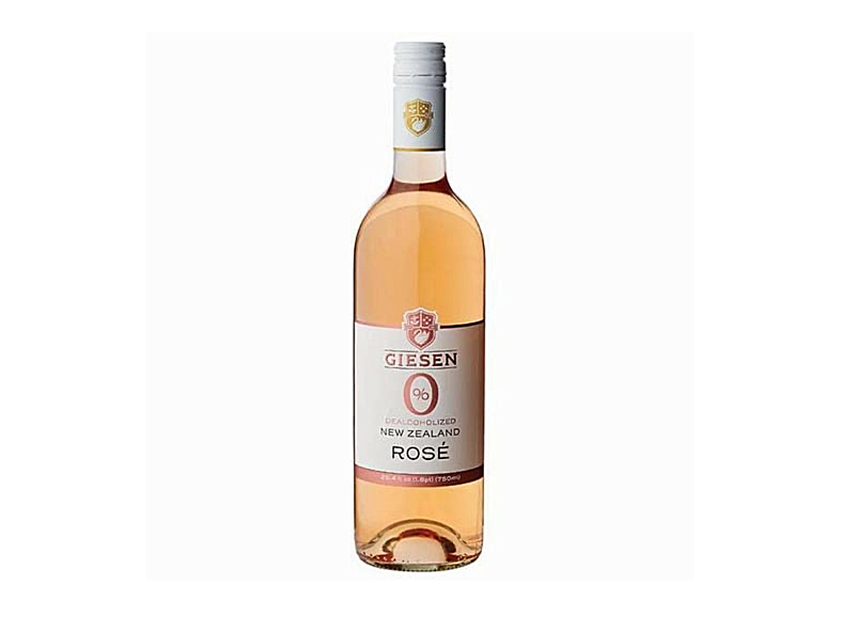 a bottle of giesen zero alcohol rose wine