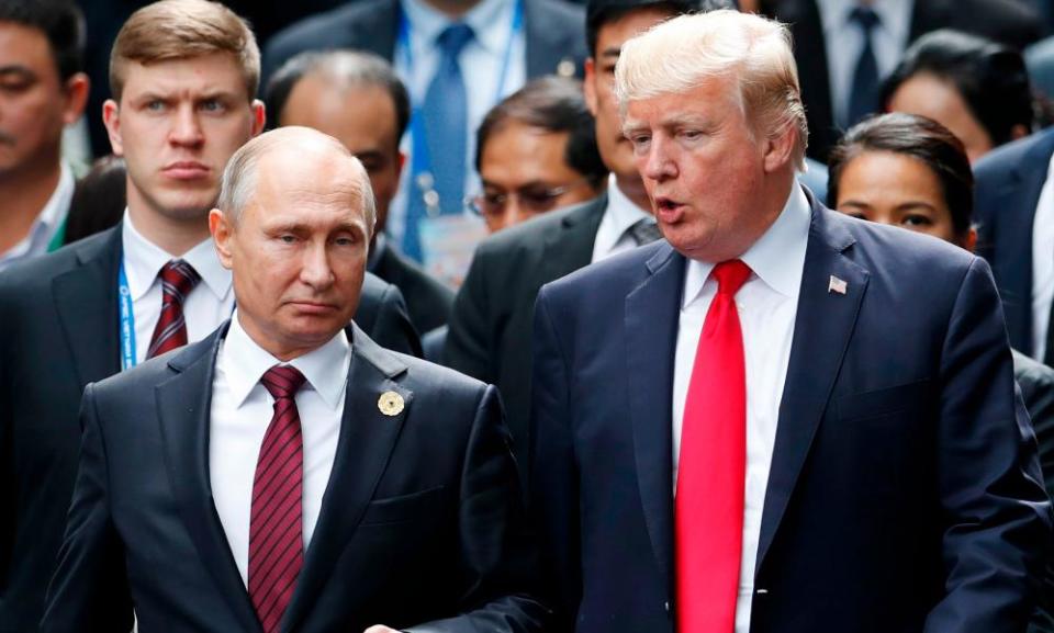 Donald Trump with Vladimir Putin last year. Will Mueller be able to find conclusive evidence of collusion?