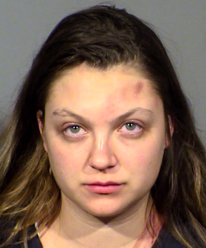 Lauren Prescia has been hit with a number of charges including reckless driving and child abuse. Source: Las Vegan Police Department