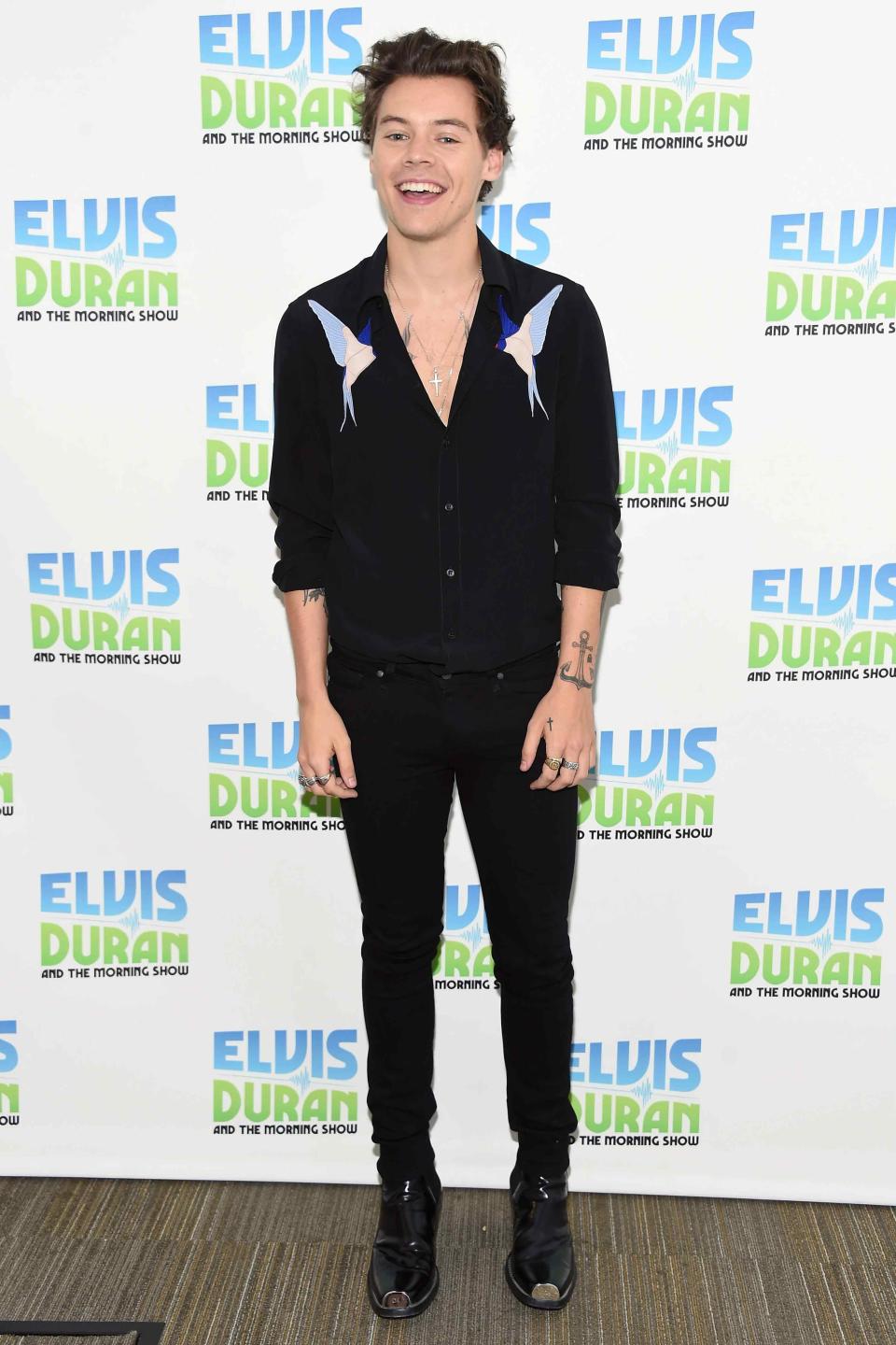 Wearing a Stella McCartney shirt and Calvin Klein 205W39NYC boots while visiting The Elvis Duran Z100 Morning Show in New York City.