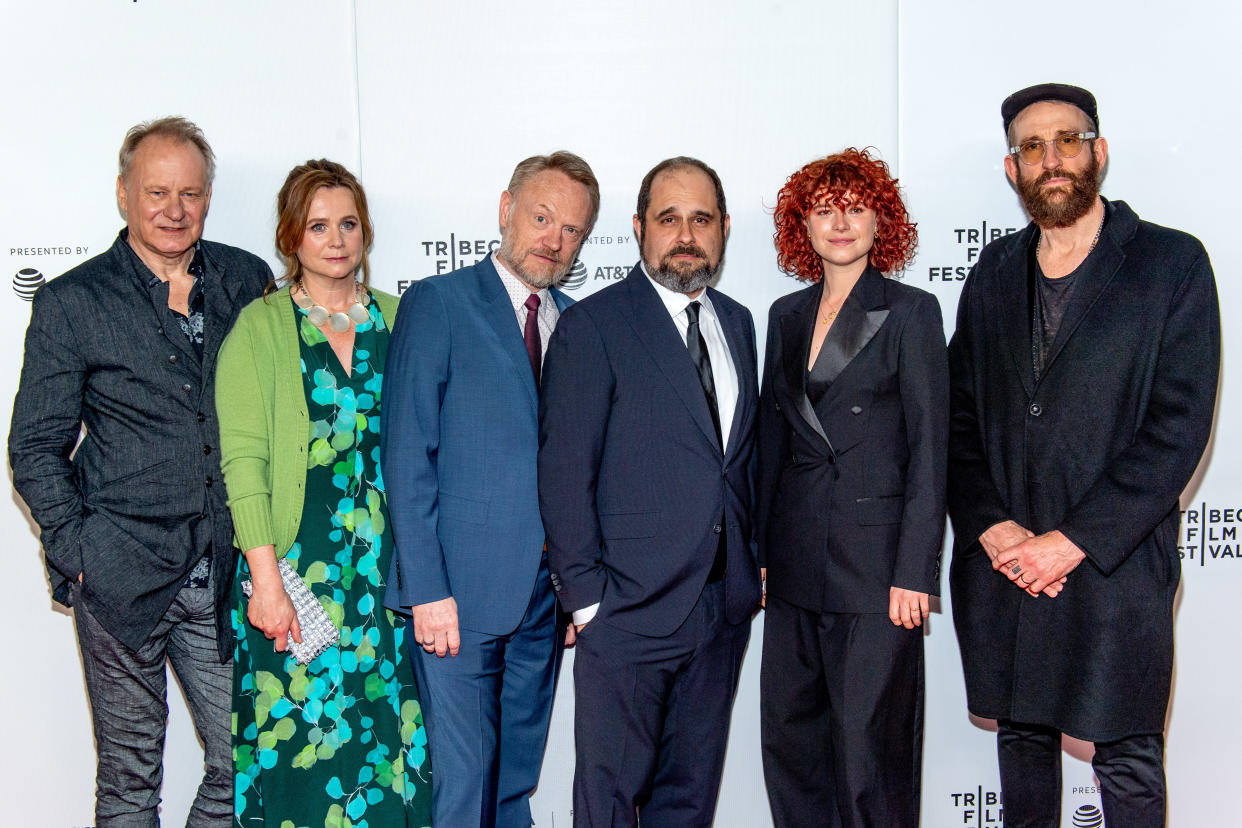 NEW YORK, NEW YORK - APRIL 26: (L-R)  Stellan Skarsgard, Emily Watson, Jared Harris, Craig Mazin, Jessie Buckley and Johan Renck attend Tribeca TV: "Chernobyl" at the 2019 Tribeca Film Festival at Spring Studio on April 26, 2019 in New York City. (Photo by Roy Rochlin/Getty Images for Tribeca Film Festival)