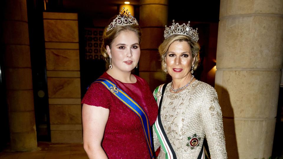 Queen Maxima and Princess Amalia looking regal in their tiaras