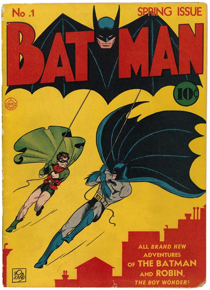 Batman Comic Book by Bob Kane and Jerry Robinson from March 1940.