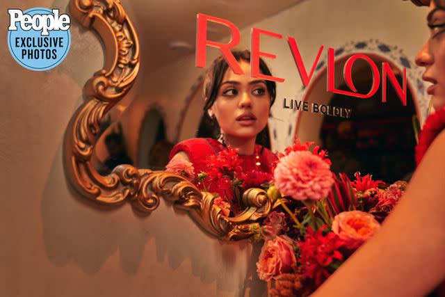 <p>Courtesy of VINCENT MADERO</p> Nailea Devora attends a Revlon event.