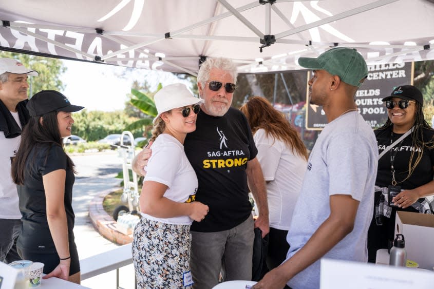 Ron Perlman joins a picket line in California.