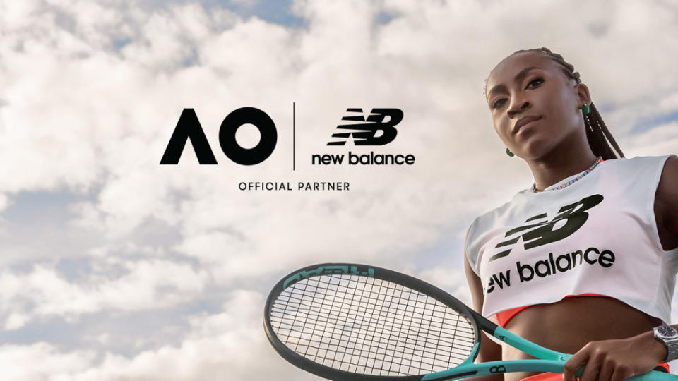 Coco Gauff in a promo for the Australian Open.<p>New Balance</p>