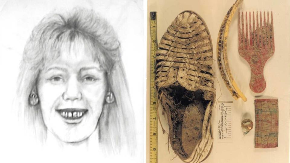 Construction workers found the female human remains along with several items believed to belong to the woman in 1993, police said.