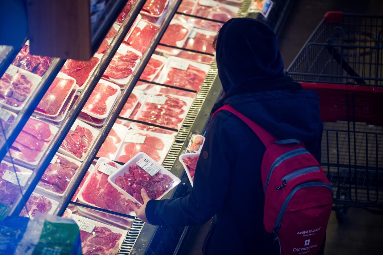 A customer shops at a grocery store in the Brooklyn borough of New York, the United States, on Feb. 14, 2023. The U.S. Labor Department reported Tuesday that U.S. consumer price index, a major gauge of inflation, rose 0.5 percent in January on a monthly basis, the biggest increase in three months and higher than the 0.4 percent expected by economists. The annual rate hit 6.4 percent in January, down slightly from 6.5 percent in December and higher than the market consensus of 6.2 percent. (Photo by Michael Nagle/Xinhua via Getty Images)