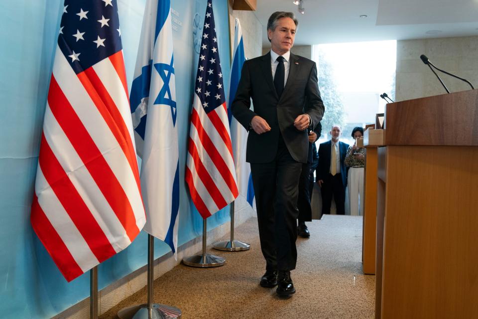 Antony Blinken in Jerusalem (Jacquelyn Martin/AP)