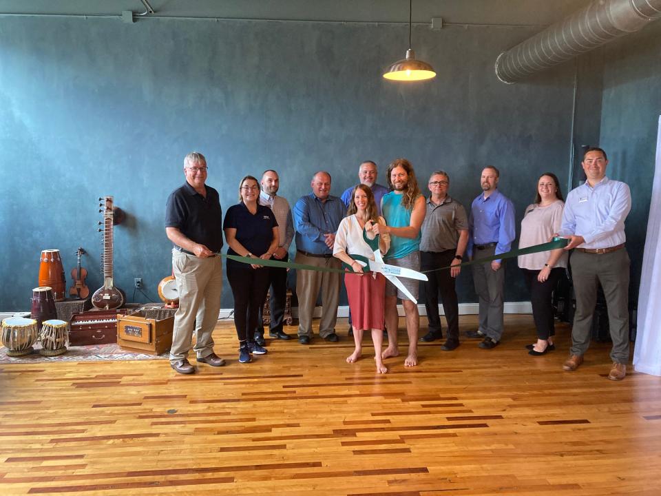 The Greater Dover Chamber of Commerce held a ribbon cutting ceremony to welcome Maha Yoga Shala, a yoga and wellness center located in the 1 Washington St. Mill, as a valued member.