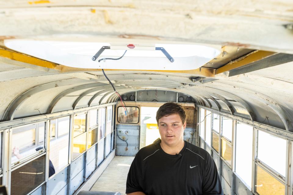 Bryan Lackey is one of the Rutherford students working on the conversion project. "Every day, I've been excited to come to construction," he said.