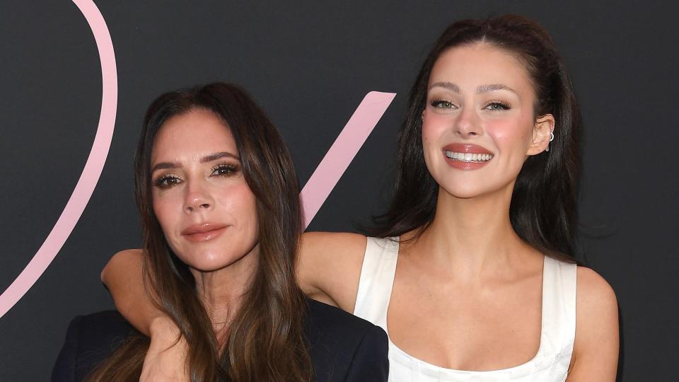 LOS ANGELES, CALIFORNIA - FEBRUARY 03:  Victoria Beckham and Nicola Peltz Beckham arrives at the Premiere Of "Lola" at Regency Bruin Theatre on February 03, 2024 in Los Angeles, California. (Photo by Steve Granitz/Getty Images)