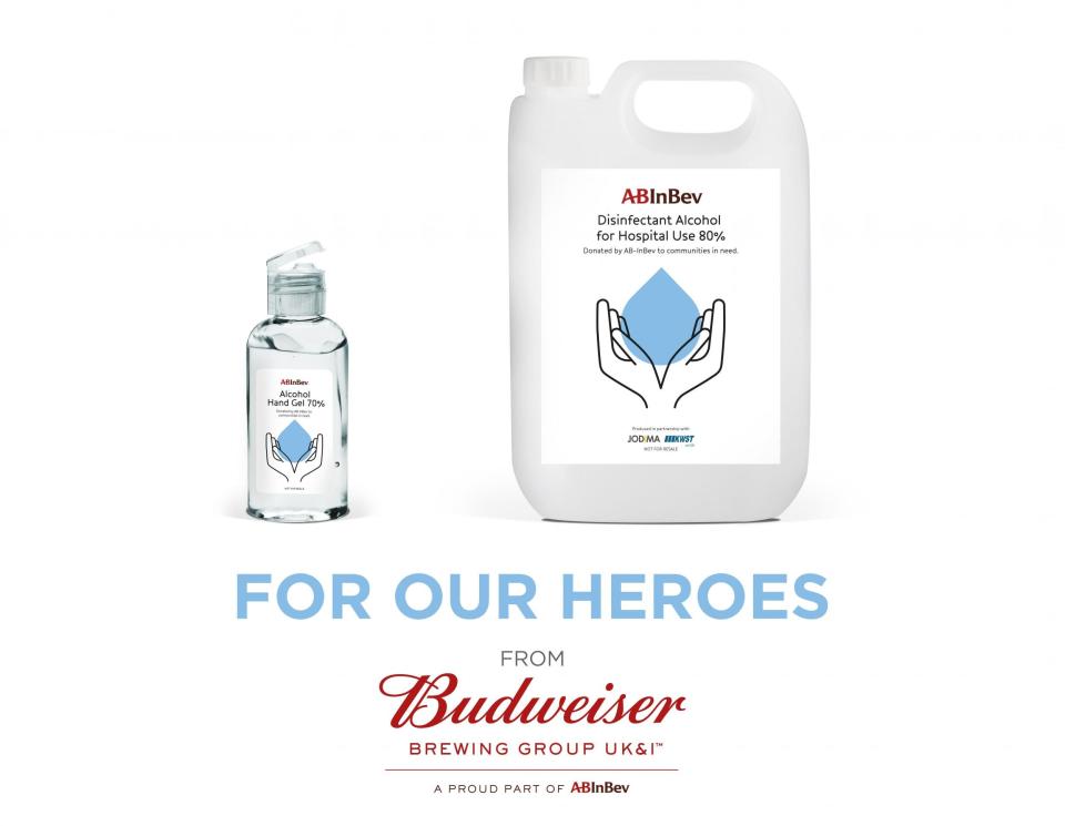 Budweiser Brewing Group donated 6,000 litres of hand sanitiser to the Met Police. (Shutterstock / John Kasawa)