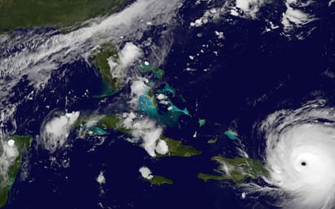 Hurricane Irma reaches Puerto Rico - Credit: NASA/NOAA GOES Project/AP