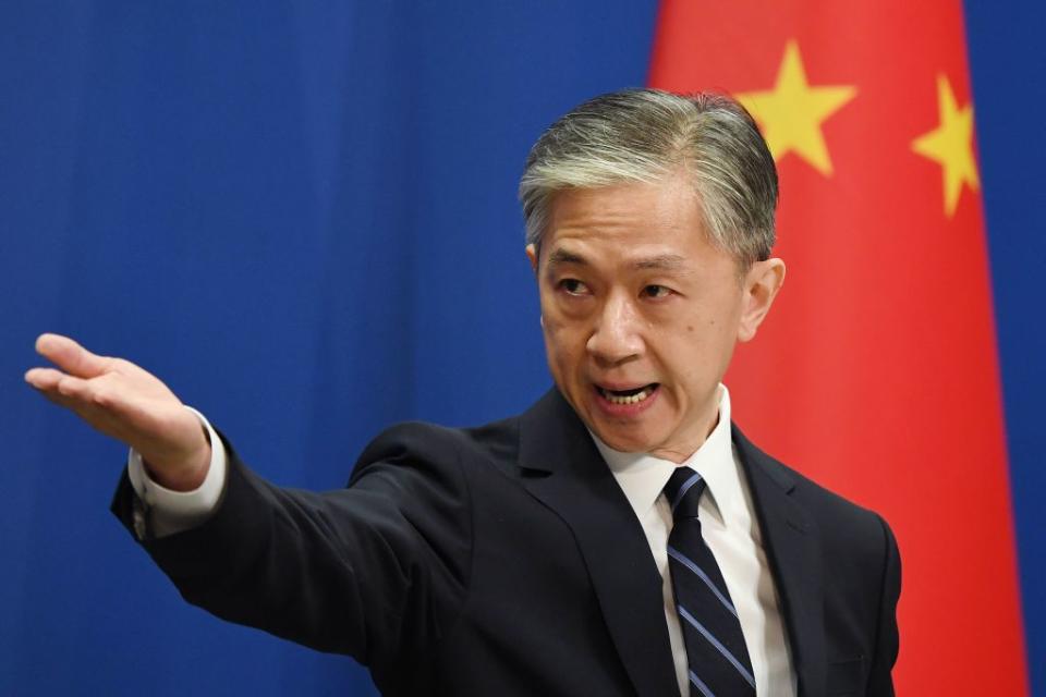 Pictured is Chinese Foreign Ministry spokesman Wang Wenbin.