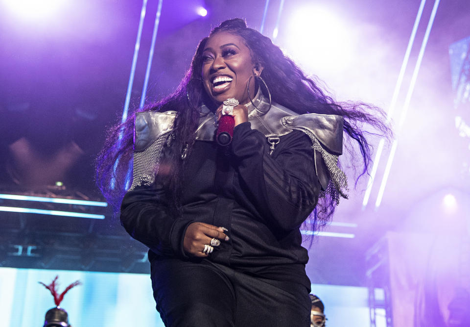 FILE - Missy Elliott performs at the 2019 Essence Festival at the Mercedes-Benz Superdome in New Orleans on July 5, 2019. Missy Elliott, Kate Bush, Willie Nelson, Sheryl Crow, Chaka Khan, “Soul Train” creator Don Cornelius and the late George Michael will be inducted into the hall on Friday night. (Photo by Amy Harris/Invision/AP, File)