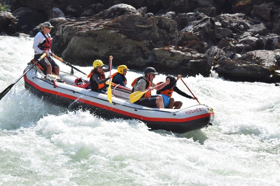 Hardy Bender, 26, steers a raft on the Middle Fork of the Salmon River in Idaho.