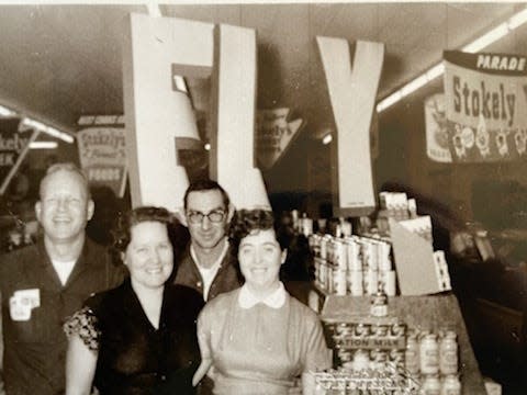 Melanie Harris’ uncle Clyde Maples and his wife, Evelyn, pictured left in the Sevier Home Grocery.