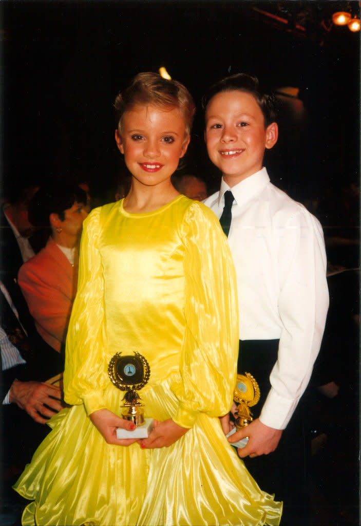 Kevin Clifton and his sister Joanna Clifton at a dance competition (Keith Clifton/PA)