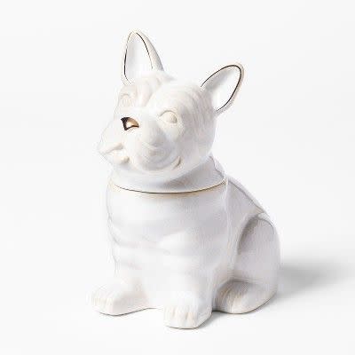 French Bulldog Cookie Jar White