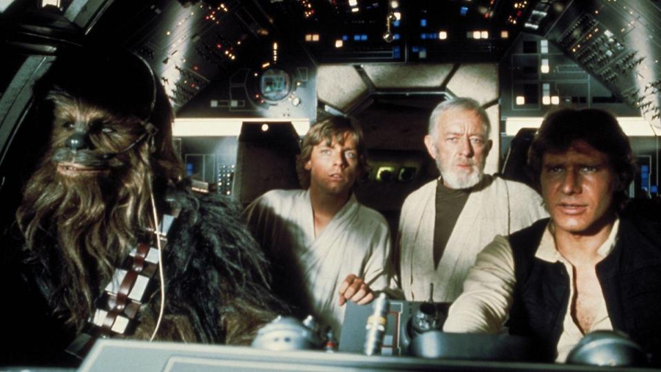 The scene in the Millennium Falcon cockpit was one of many scenes that were much longer in the lost cut of the original Star Wars.